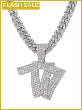Gold Plated Cuban Link Chain Poker Card Pendant Necklace 20 inch Hip Hop Jewelry